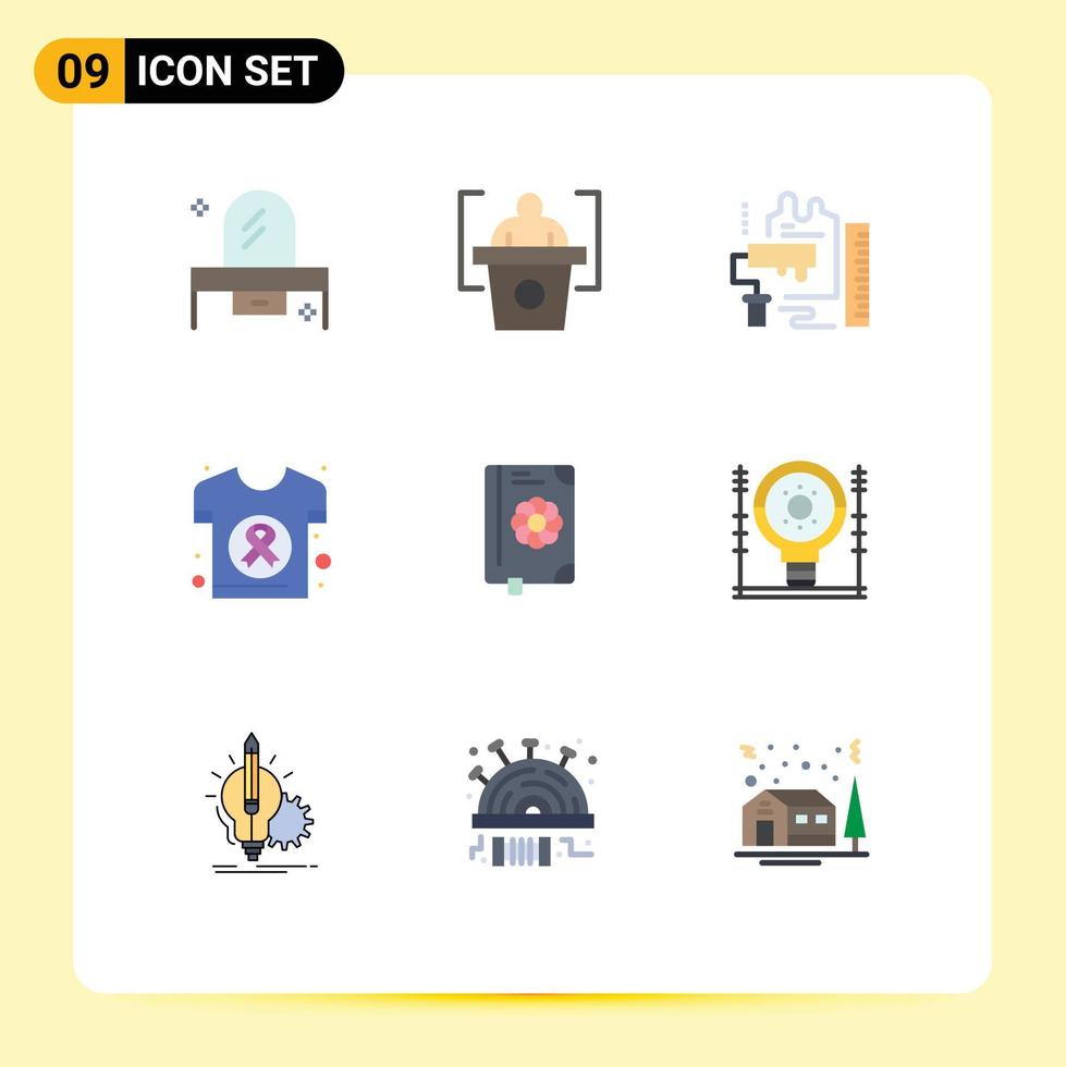 9 Creative Icons Modern Signs and Symbols of shirt day decoration cancer scale Editable Vector Design Elements