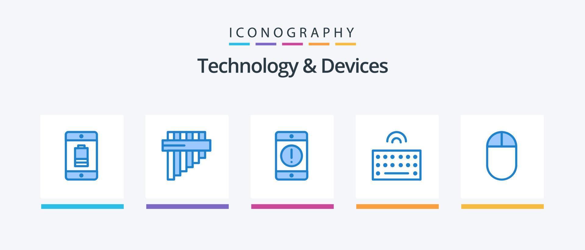 Devices Blue 5 Icon Pack Including hardware. type. alert. keyboard. phone. Creative Icons Design vector