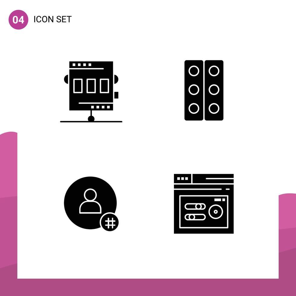 Pictogram Set of Simple Solid Glyphs of activities follow game lab tweet Editable Vector Design Elements