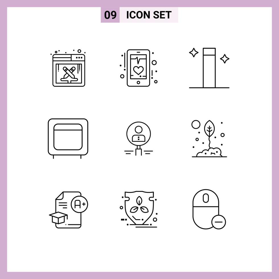 9 Universal Outline Signs Symbols of find money phone gold bank Editable Vector Design Elements