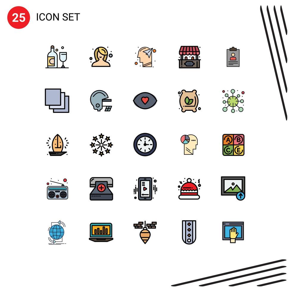 paquete de iconos de vector de stock de 25 signos y símbolos de línea para la aplicación juego humano boletería elementos de diseño de vector editables