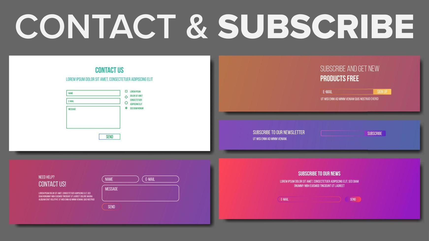 Subscribe Form Vector. Service System. Modern Template. Illustration vector