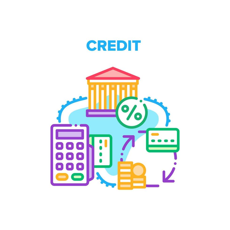 Credit Money Vector Concept Color Illustration