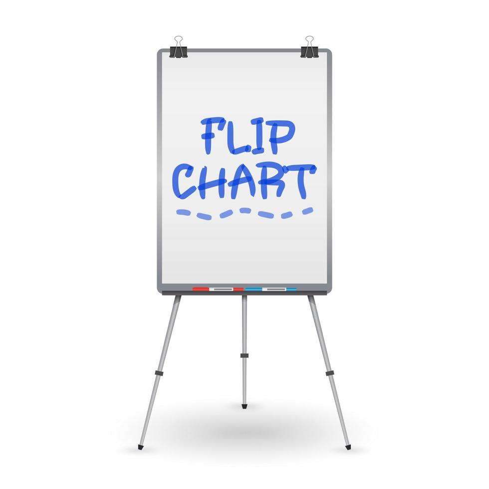 Flip Chart Vector. Office Whiteboard For Business Training. Isolated Illustration vector