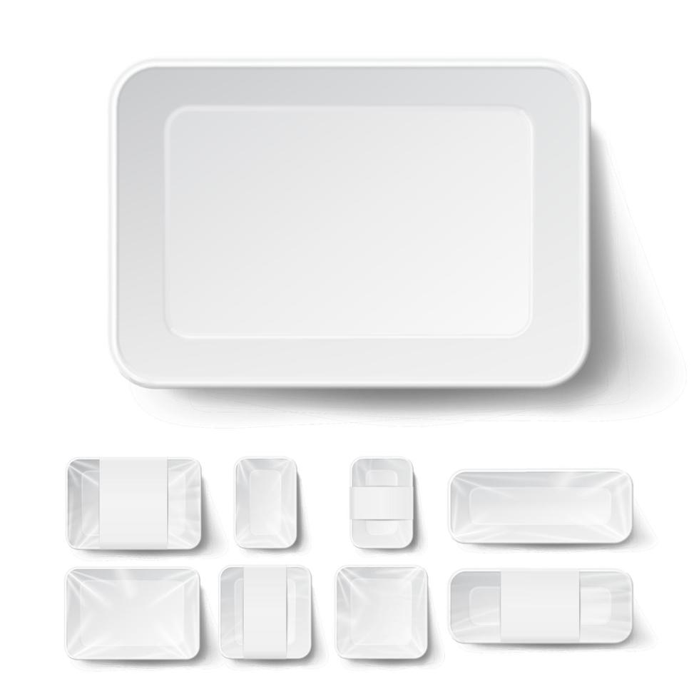 Realistic Food Container Set Vector