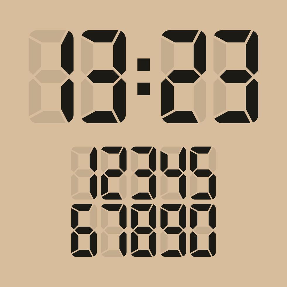 Digital Glowing Numbers Vector