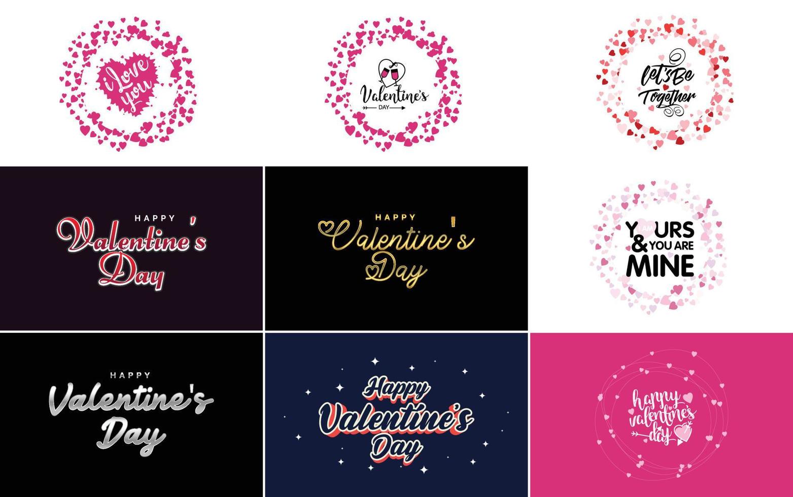 Happy Valentine's Day greeting card template with a romantic theme vector