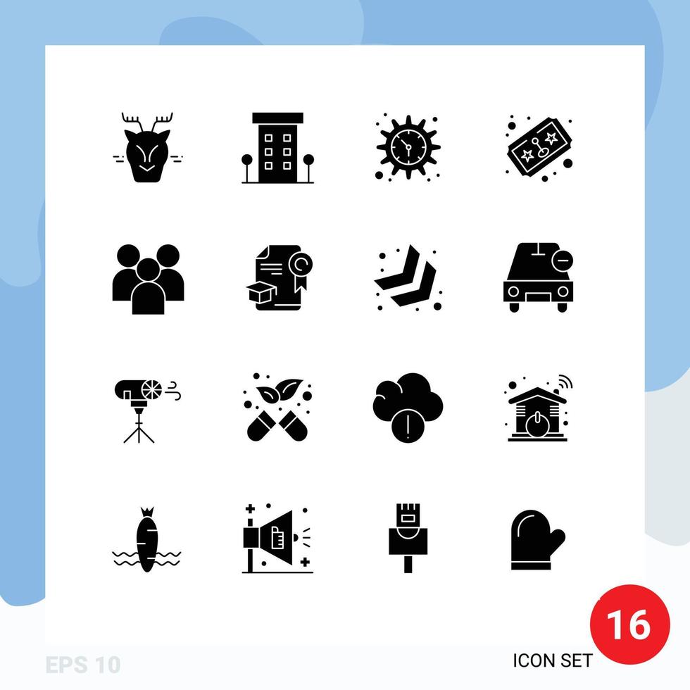 paquete de iconos de vector de stock de 16 signos y símbolos de línea para elementos de diseño de vector editables de reloj de juego de tienda de juego de empleado