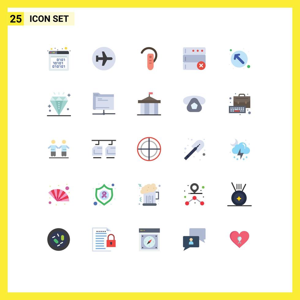 25 Creative Icons Modern Signs and Symbols of arrow delete sign database headphone Editable Vector Design Elements