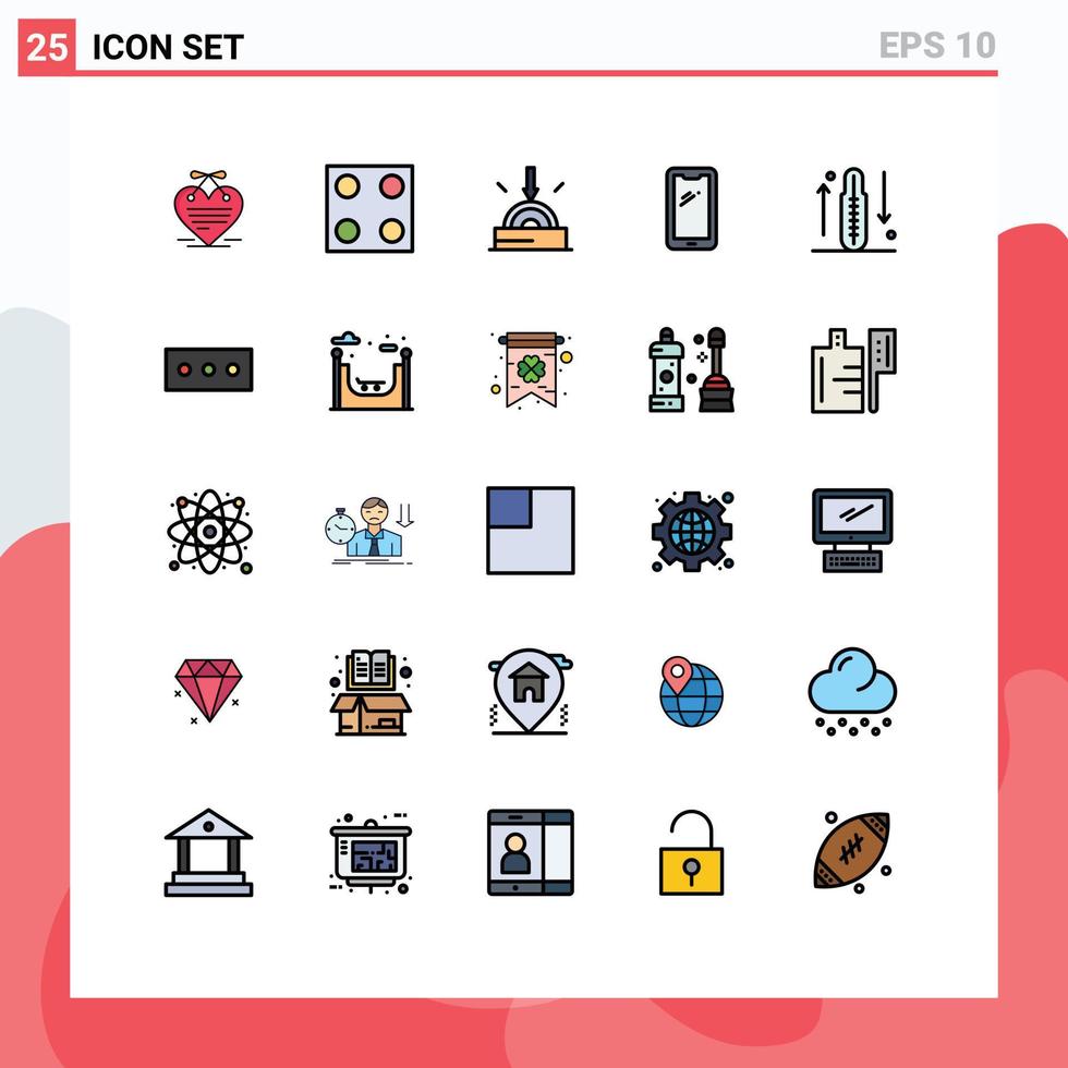 paquete de iconos de vector de stock de 25 signos y símbolos de línea para soltar iphone descargar elementos de diseño de vector editables de teléfono inteligente android