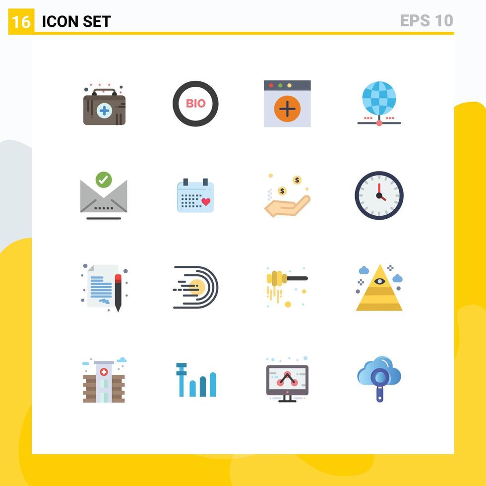 16 Creative Icons Modern Signs and Symbols of check mark data power worldwide earth Editable Pack of Creative Vector Design Elements