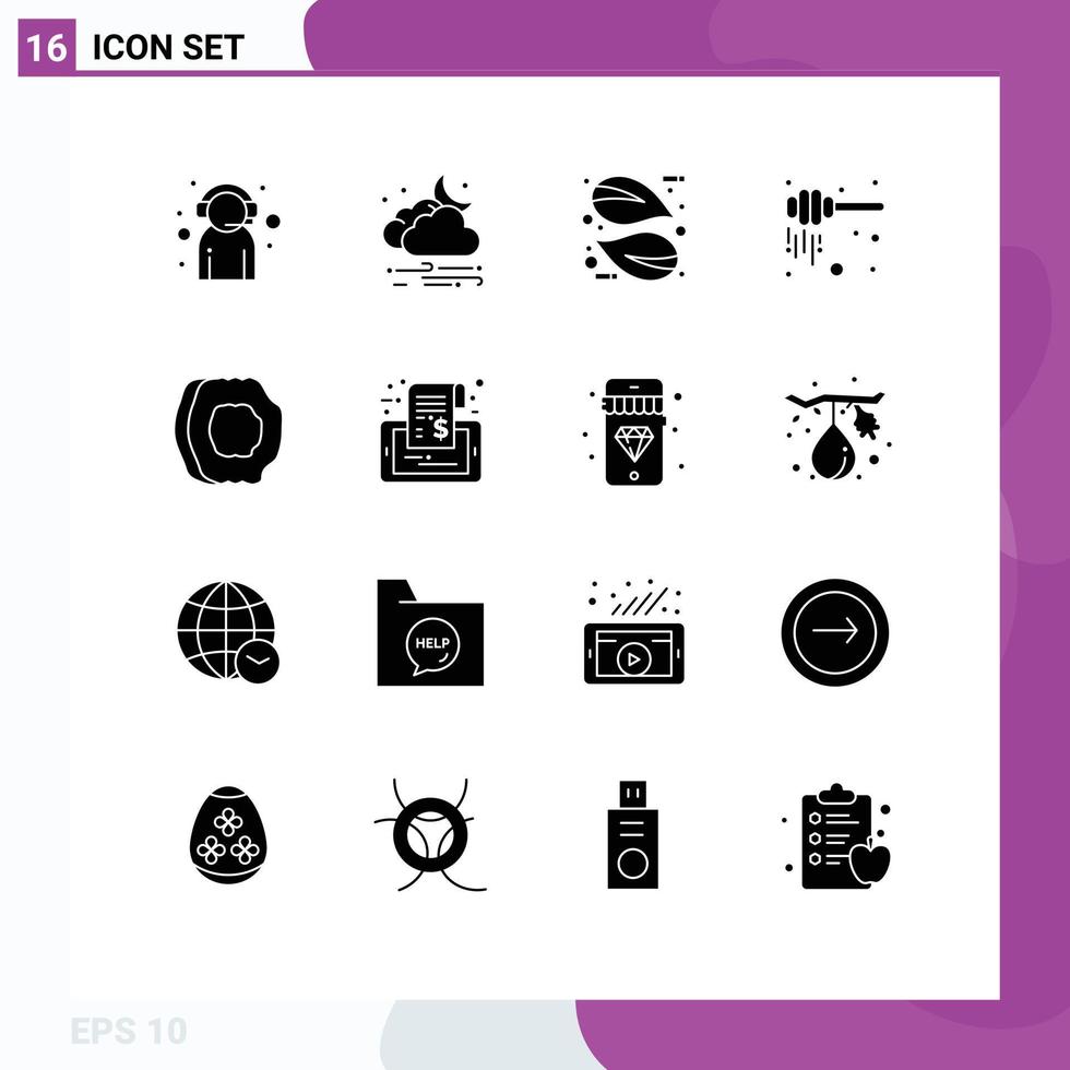 16 Creative Icons Modern Signs and Symbols of nectar honey moon dipper nature Editable Vector Design Elements