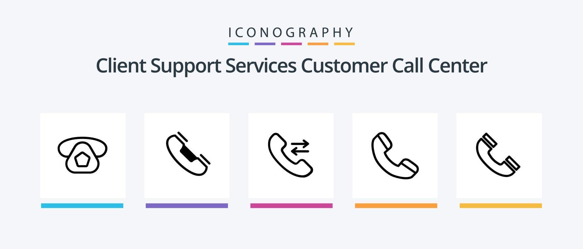 Call Line 5 Icon Pack Including . call. phone. telephone. phone. Creative Icons Design vector