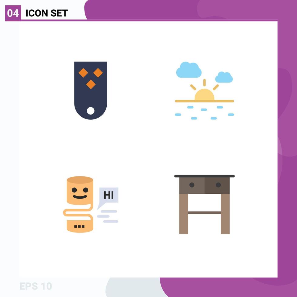 Set of 4 Modern UI Icons Symbols Signs for diamonds conversational rank warm big think Editable Vector Design Elements