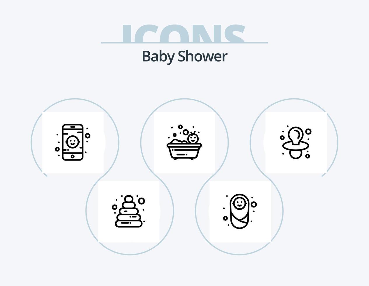 Baby Shower Line Icon Pack 5 Icon Design. . . nipple. toy. baby vector