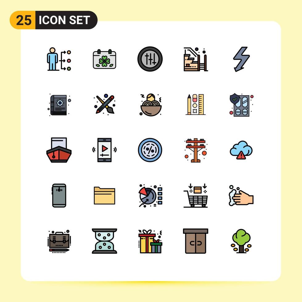 Stock Vector Icon Pack of 25 Line Signs and Symbols for property stairs leaf progress seo Editable Vector Design Elements