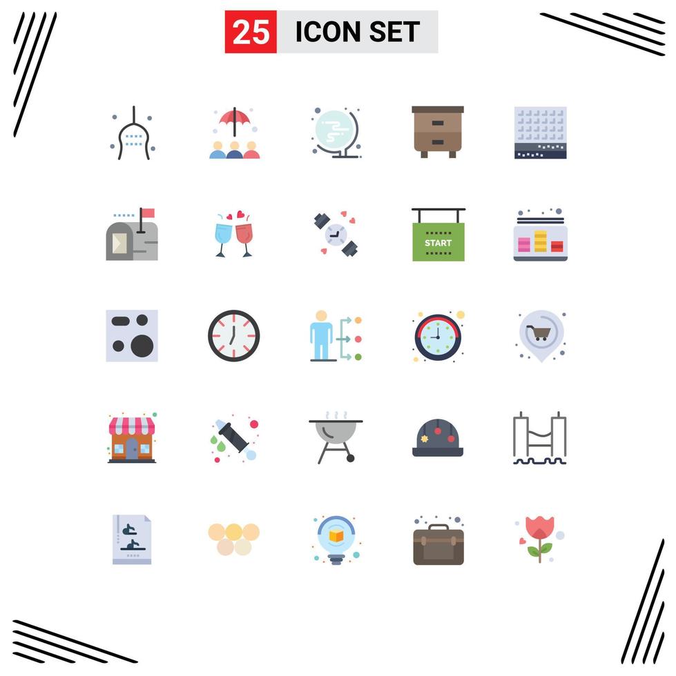 25 iconos creativos signos y símbolos modernos de decoración de muebles escolares interiores de postres elementos de diseño vectorial editables vector
