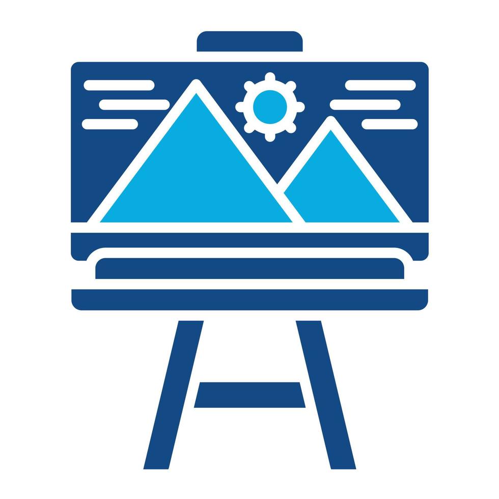 Canvas And Easel Glyph Two Color Icon vector
