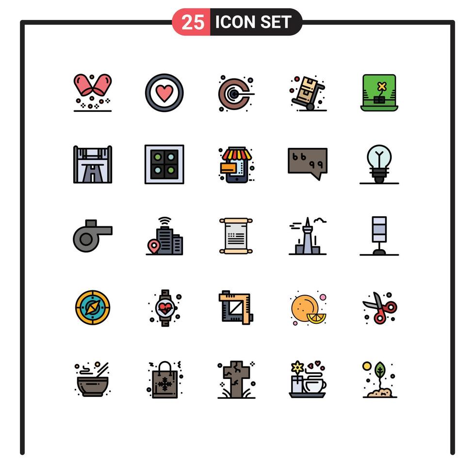 25 Creative Icons Modern Signs and Symbols of computer trolley marketing shopping sale Editable Vector Design Elements