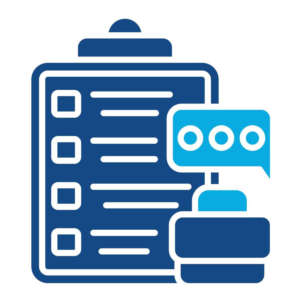 Post Interview Feedback Glyph Two Color Icon vector