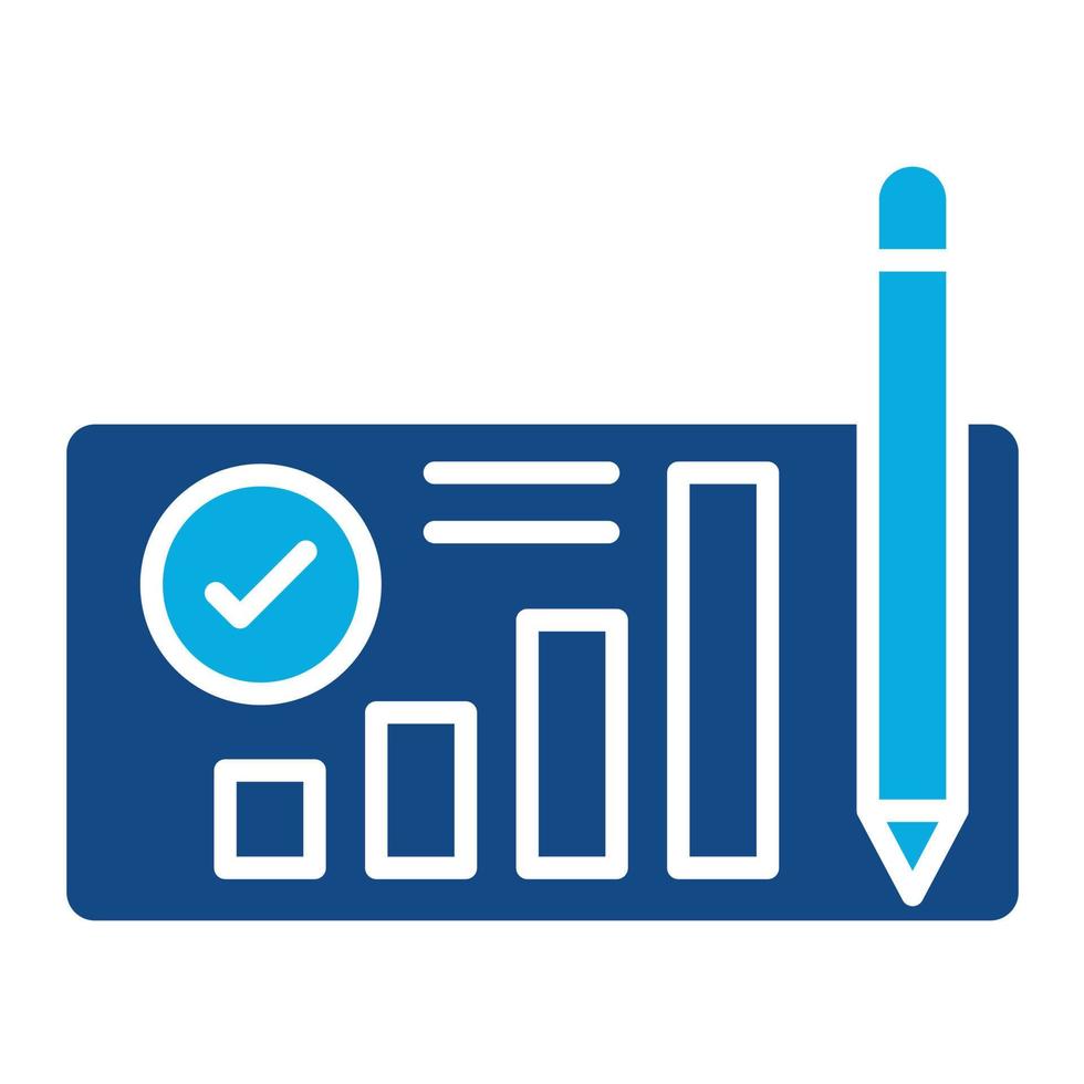 plan de negocios glifo icono de dos colores vector