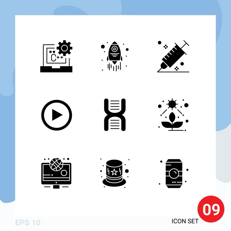 paquete de iconos de vectores de stock de 9 signos y símbolos de línea para la herramienta de interfaz de color de juego de biología elementos de diseño de vectores editables