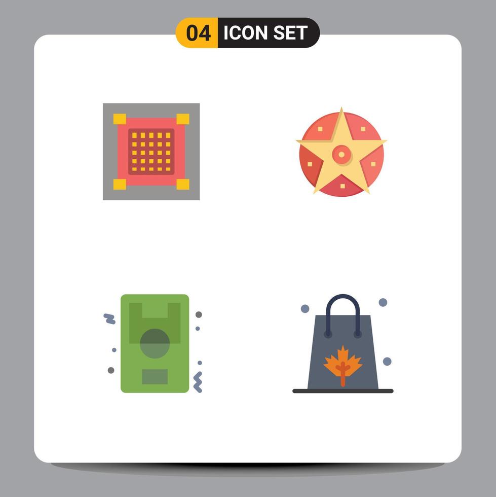 4 Universal Flat Icon Signs Symbols of creative football graphic satanic ground Editable Vector Design Elements