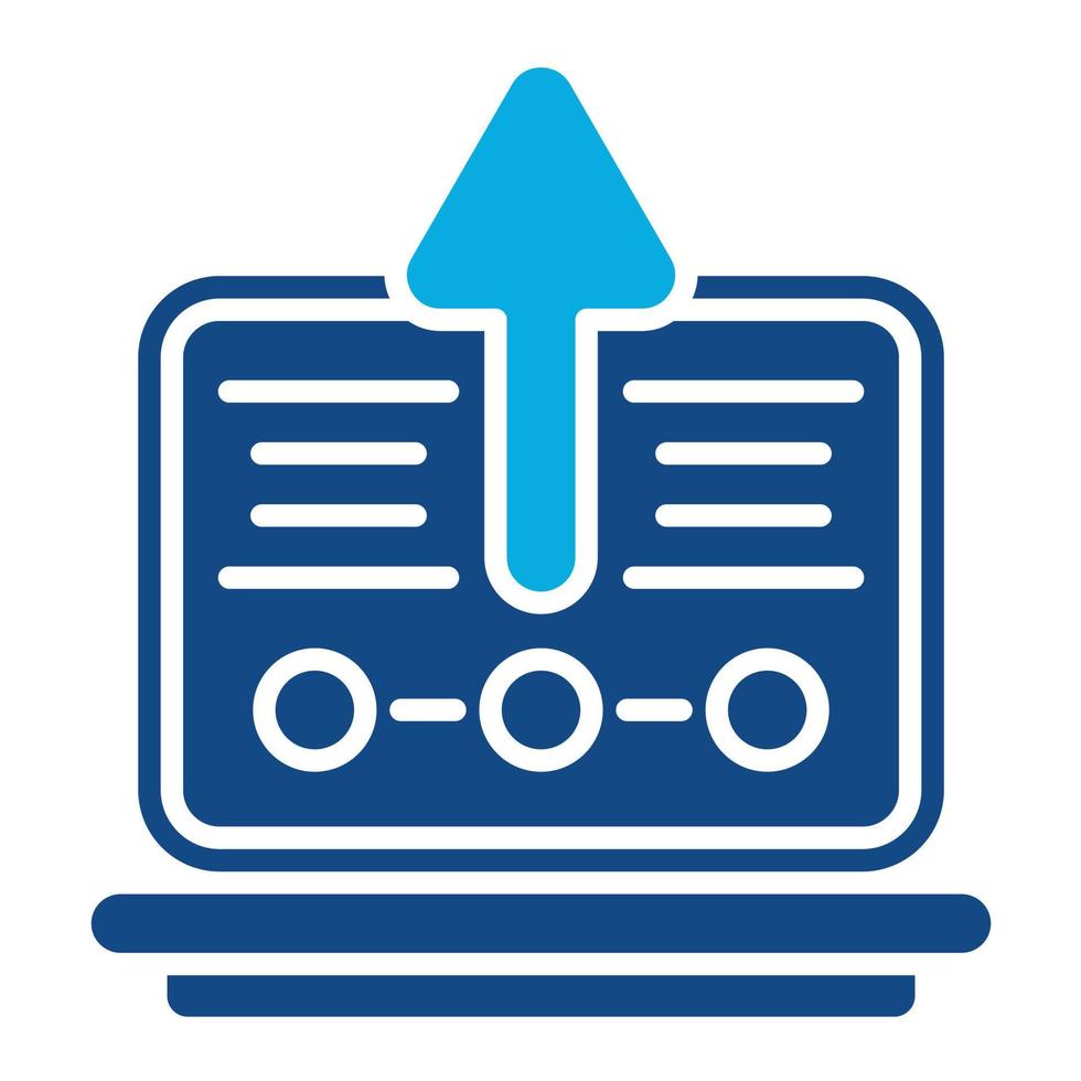 Upgrade Laptop Glyph Two Color Icon vector
