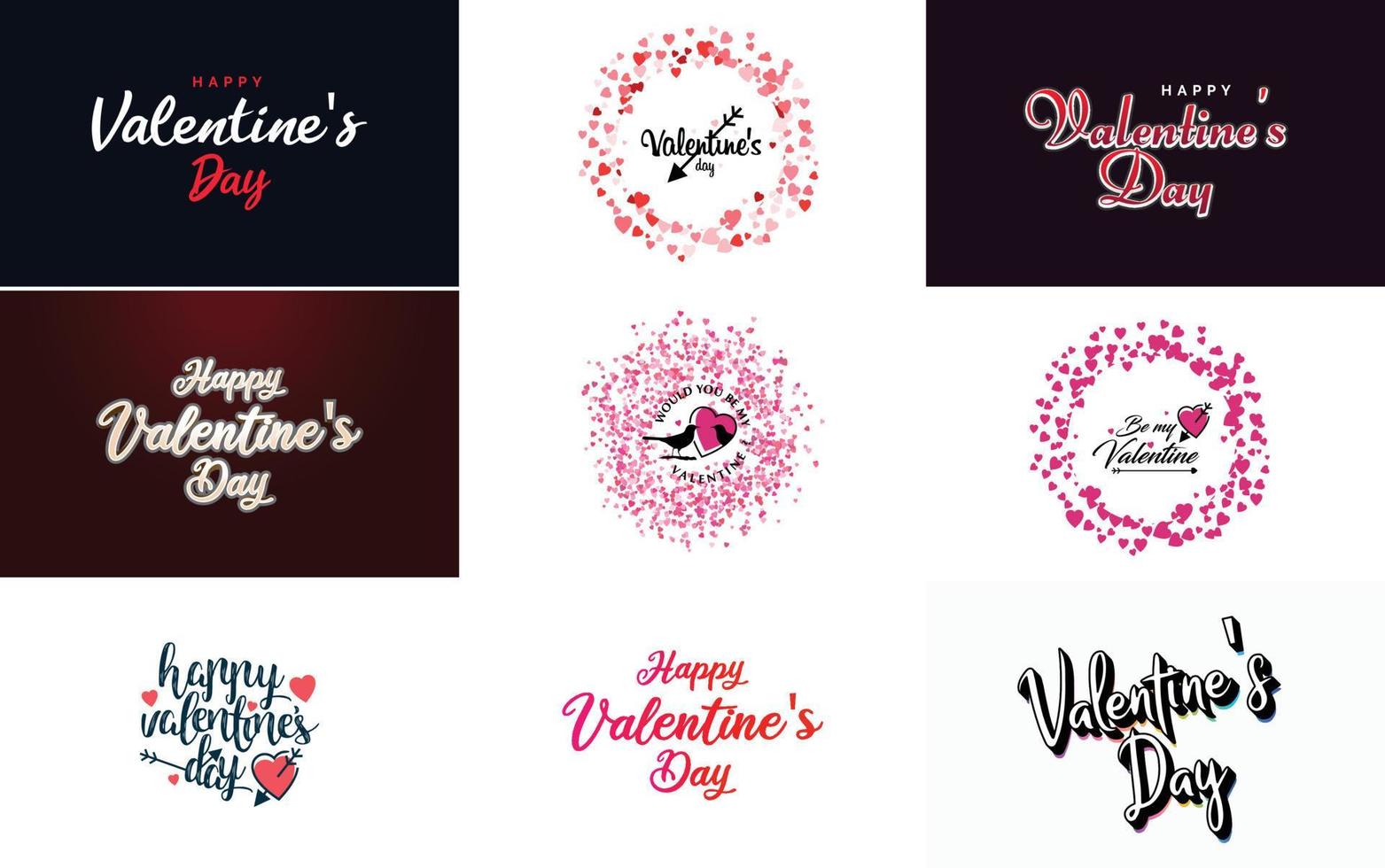 Happy Valentine's Day typography poster with handwritten calligraphy text. isolated on white background vector