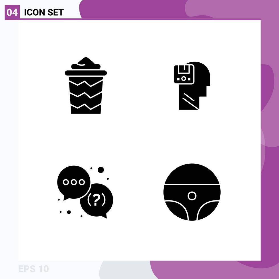 4 Creative Icons Modern Signs and Symbols of beach help vacation data service Editable Vector Design Elements