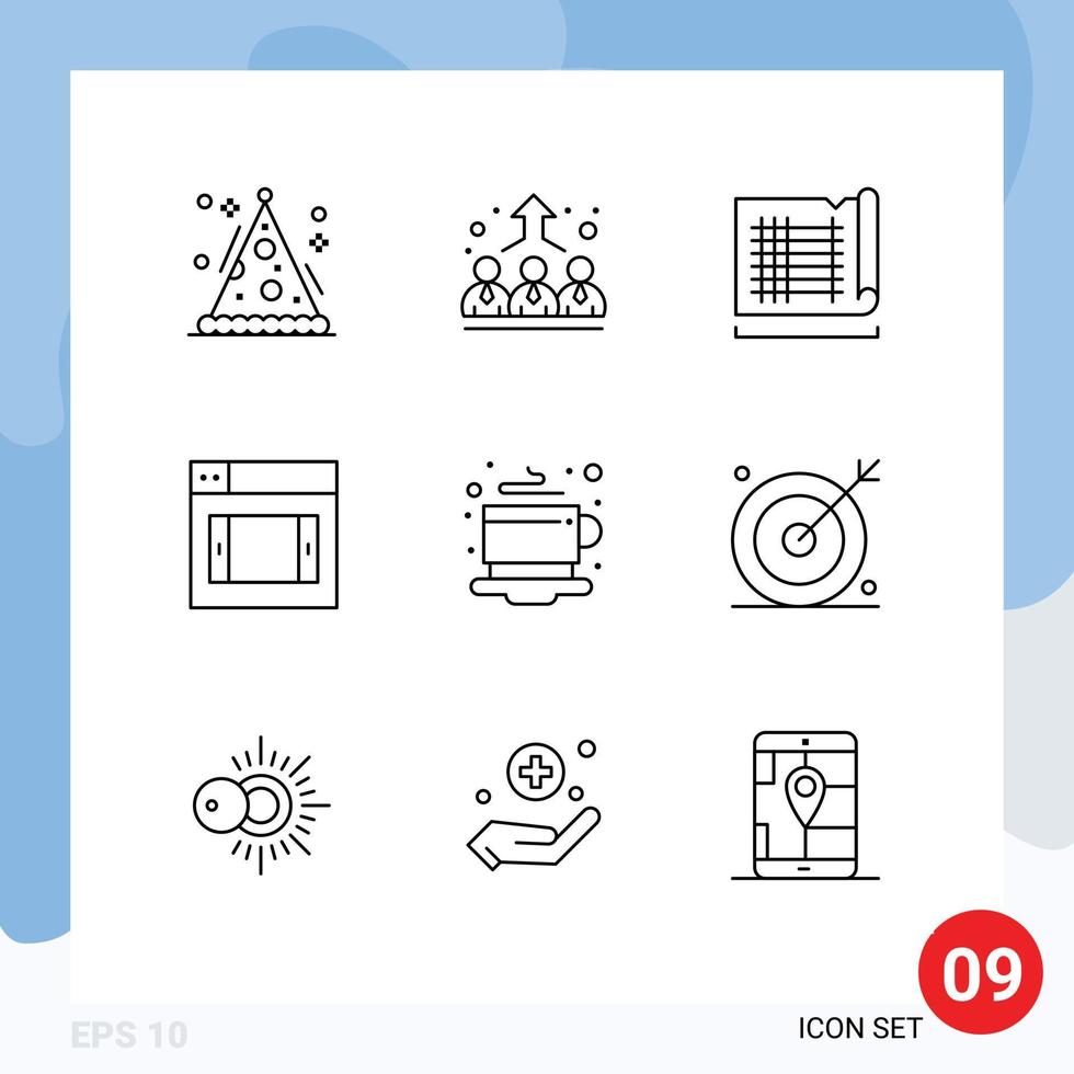 9 Creative Icons Modern Signs and Symbols of tea breakfast construction mobile web Editable Vector Design Elements
