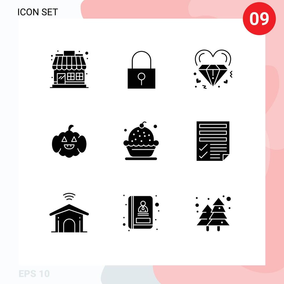 9 Creative Icons Modern Signs and Symbols of cake usa diamond american wedding Editable Vector Design Elements