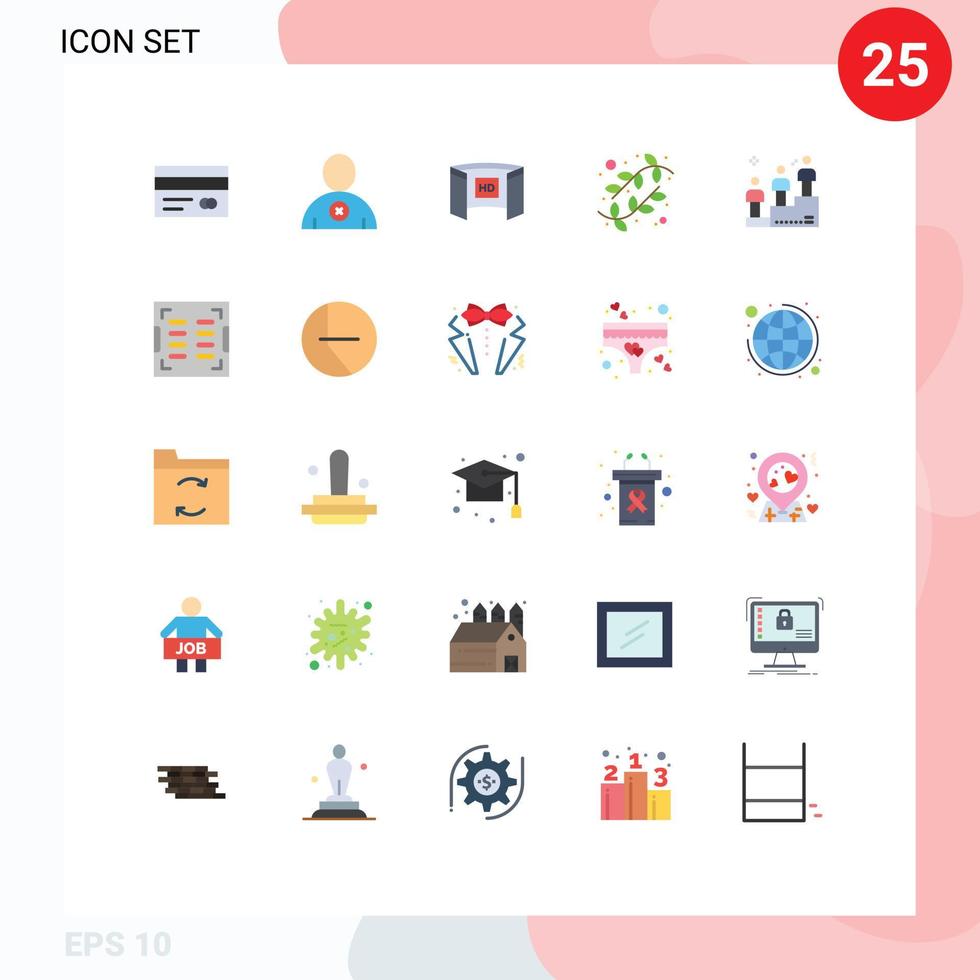 25 Flat Color concept for Websites Mobile and Apps podium race nature display easter buds Editable Vector Design Elements