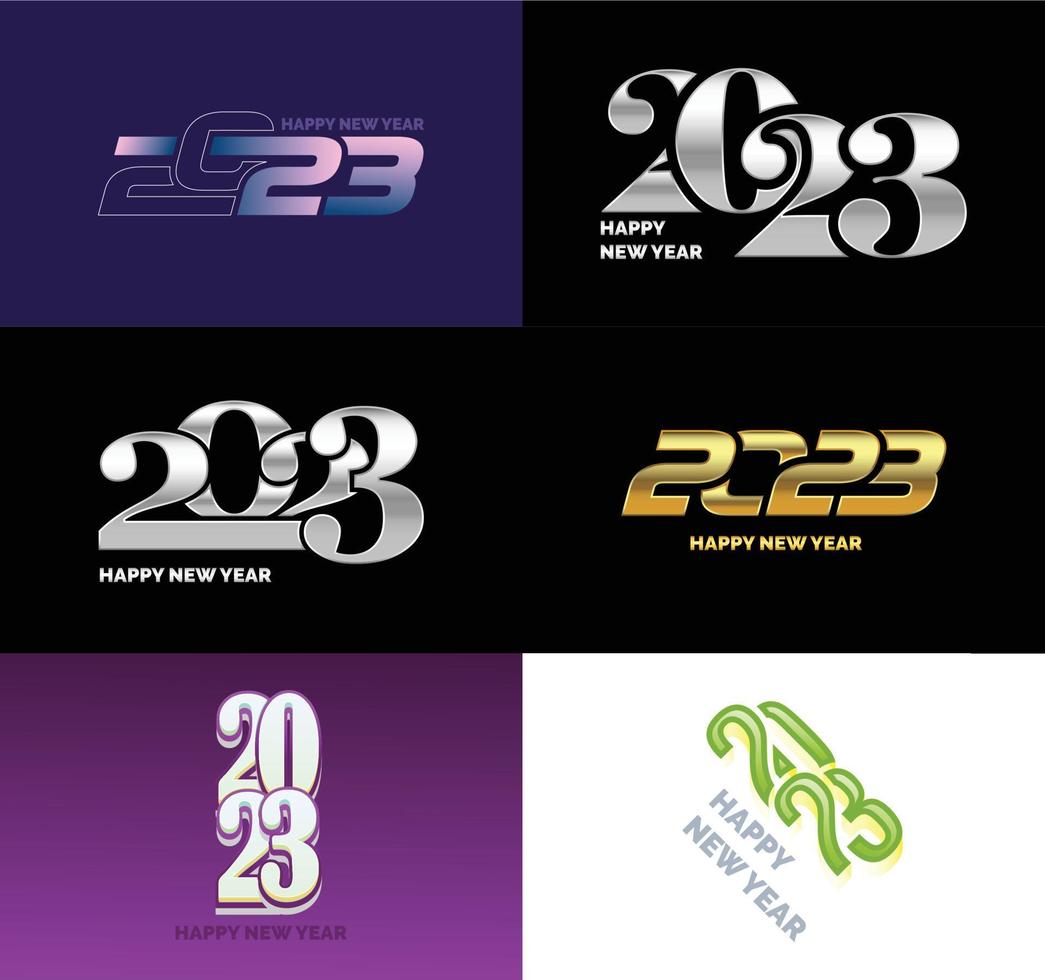 Big Set of 2023 Happy New Year logo text design 2023 number design template vector