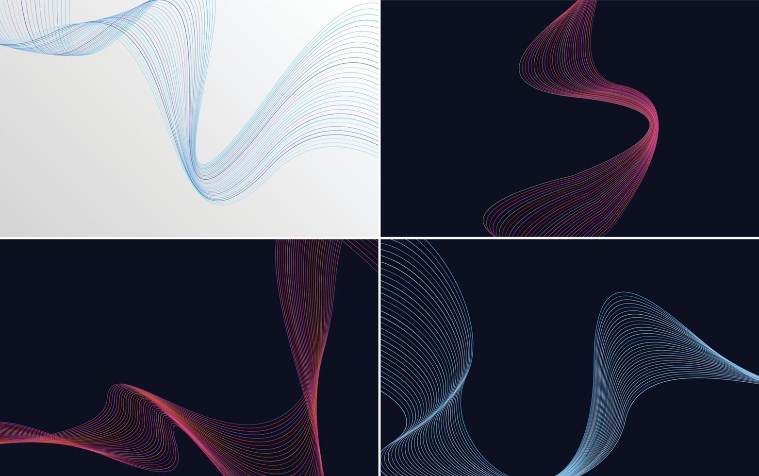 Add visual interest to your project with this set of 4 vector wave backgrounds