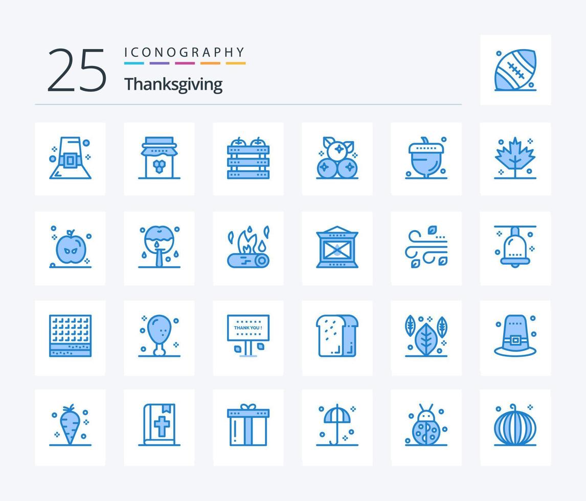 Thanksgiving 25 Blue Color icon pack including thanksgiving. cranberry. thanksgiving. berry. food vector