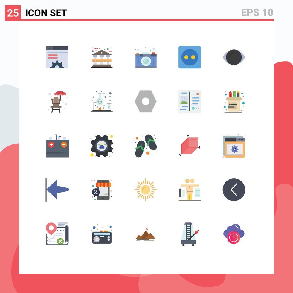 Universal Icon Symbols Group of 25 Modern Flat Colors of face power creativity energy plug board Editable Vector Design Elements