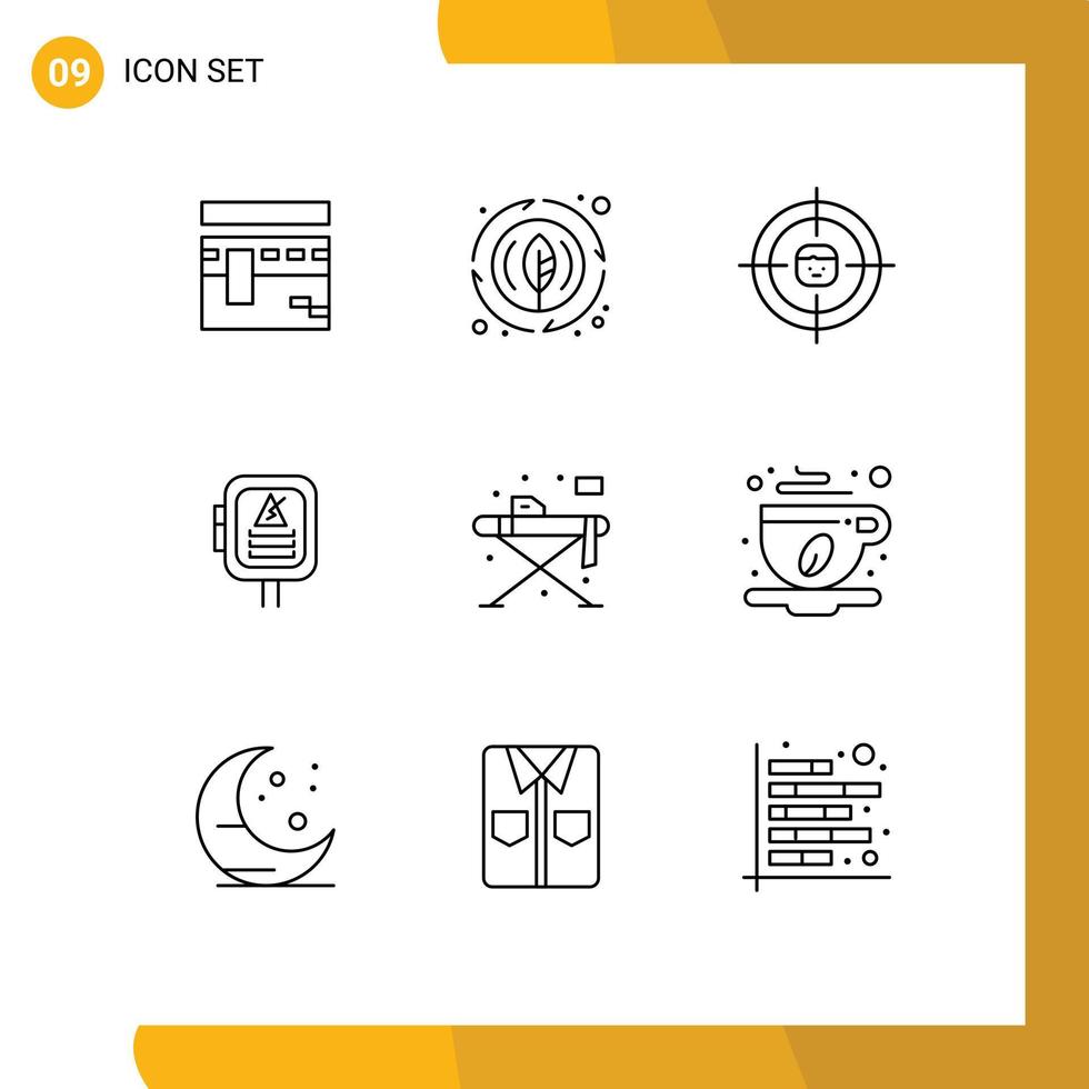 Outline Pack of 9 Universal Symbols of transformer energy plant voltage research Editable Vector Design Elements