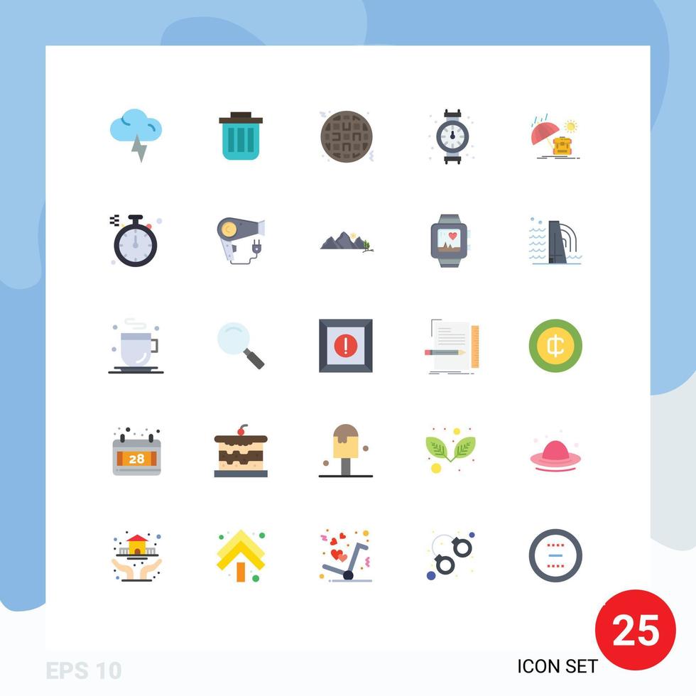 Stock Vector Icon Pack of 25 Line Signs and Symbols for summer plumber dustbin mechanical fast food Editable Vector Design Elements