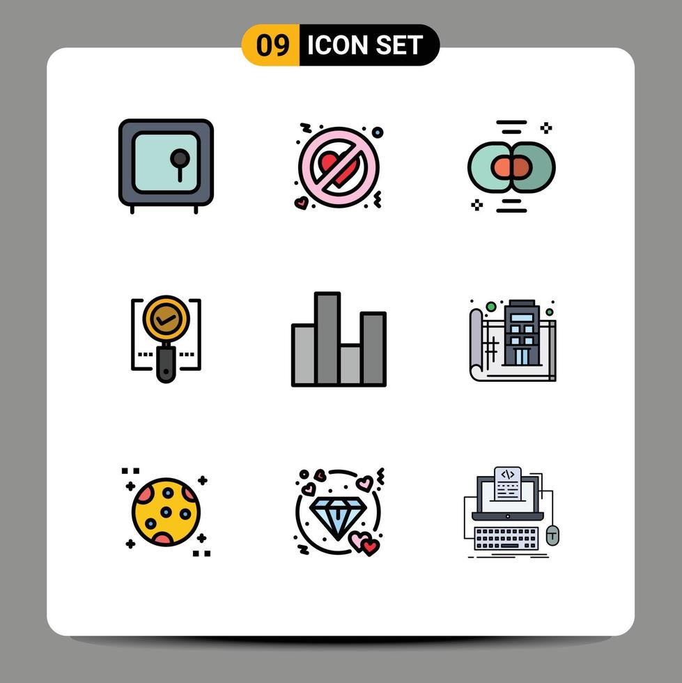 9 Filledline Flat Color concept for Websites Mobile and Apps ok find forbidden explore chemistry Editable Vector Design Elements