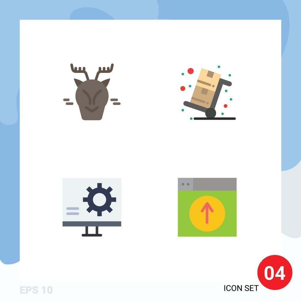 4 Universal Flat Icon Signs Symbols of alpine bug reindeer sales development Editable Vector Design Elements