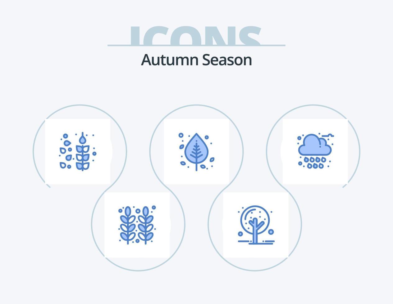 Autumn Blue Icon Pack 5 Icon Design. autumn. nature. tree. leaf. autumn vector