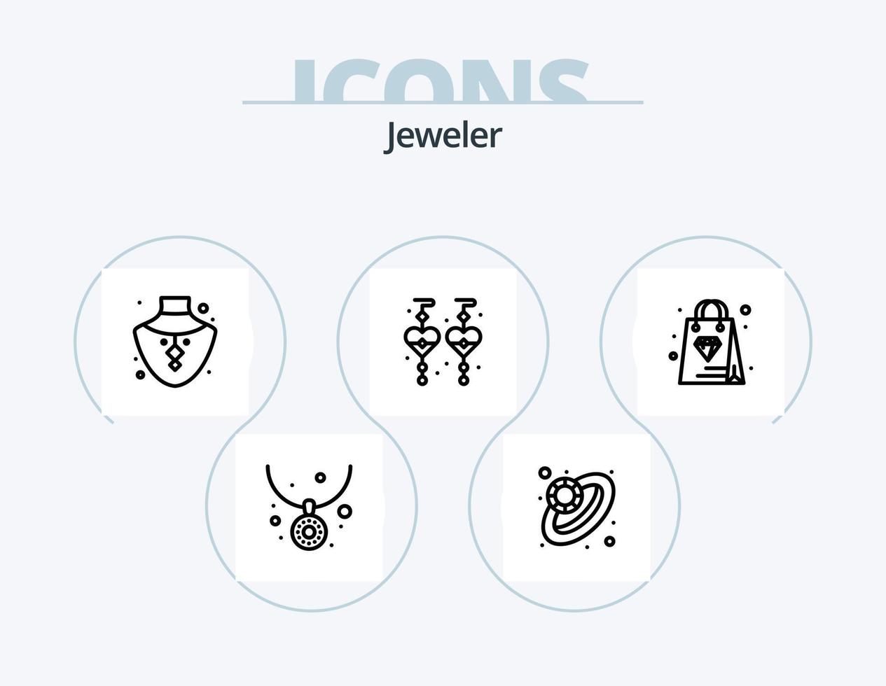 Jewellery Line Icon Pack 5 Icon Design. accessories. dress shirt. necklace. cufflink. gold vector