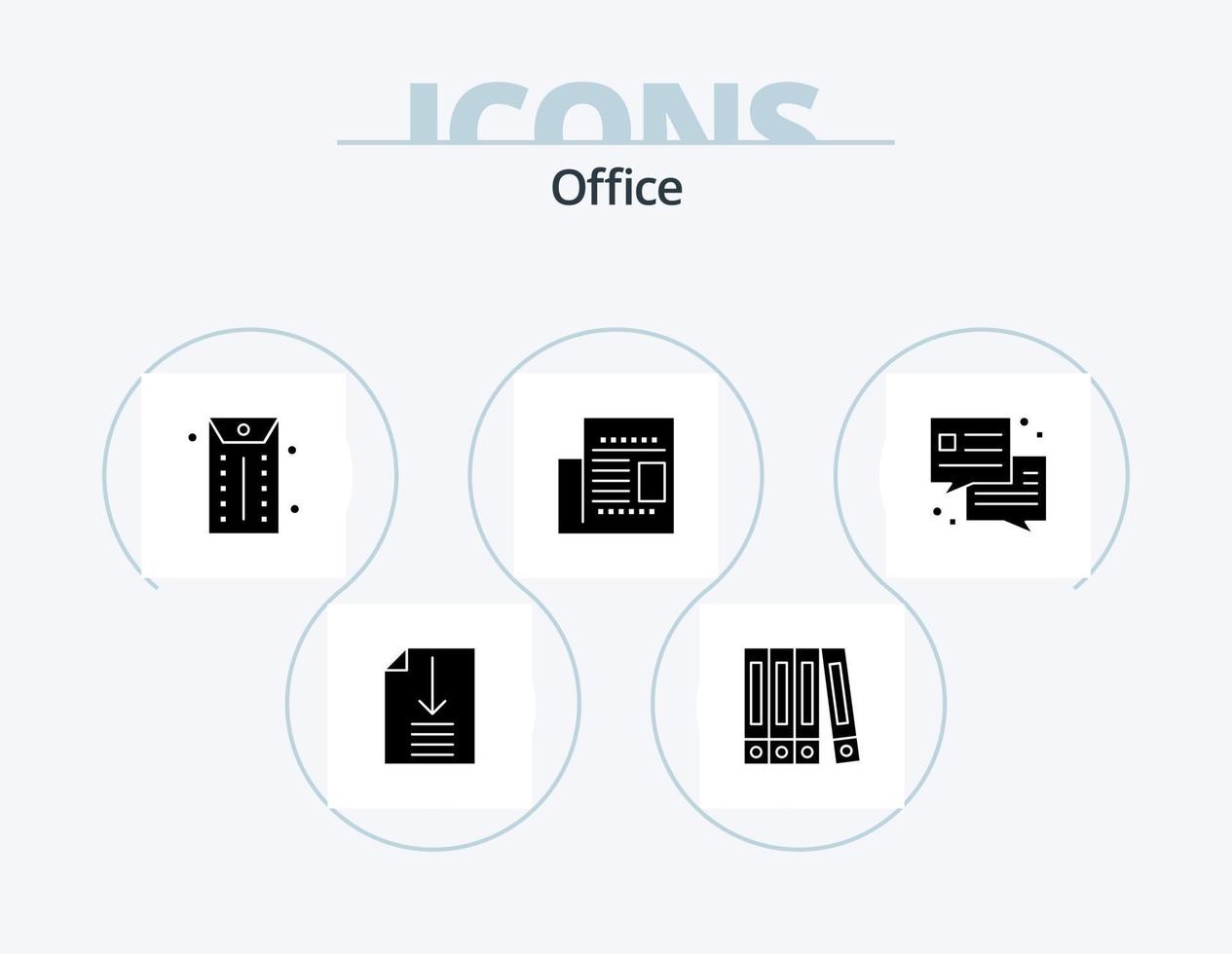 paquete de iconos de glifo de oficina 5 diseño de iconos. . oficina. oficina. diálogo. leer vector