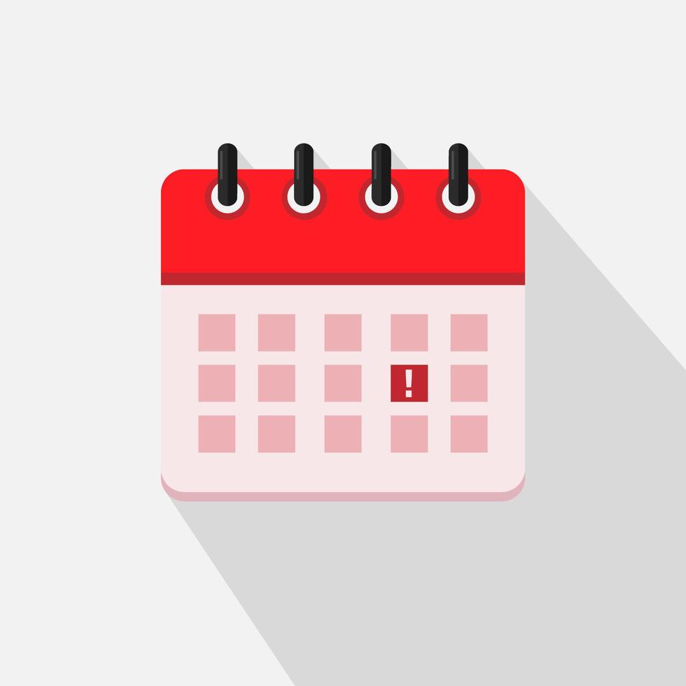 Calendar icon. Calendar deadline or event reminder. Isolated vector illustration