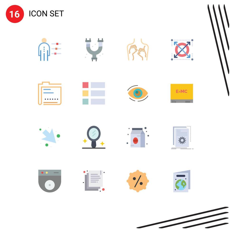 16 Thematic Vector Flat Colors and Editable Symbols of pack target plumbing web spa Editable Pack of Creative Vector Design Elements