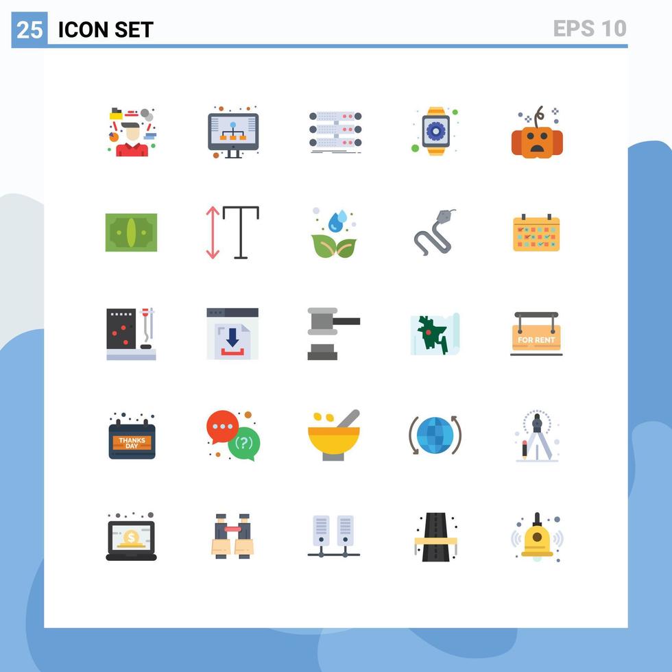 25 Creative Icons Modern Signs and Symbols of settings interface storage gear database Editable Vector Design Elements