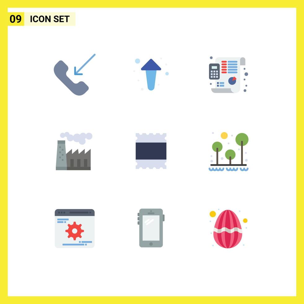 Set of 9 Modern UI Icons Symbols Signs for maximize smoke plan production factory Editable Vector Design Elements