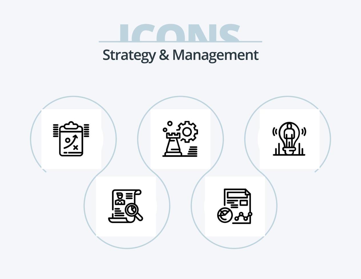 Strategy And Management Line Icon Pack 5 Icon Design. internet. connect. planning. jewel. gem vector