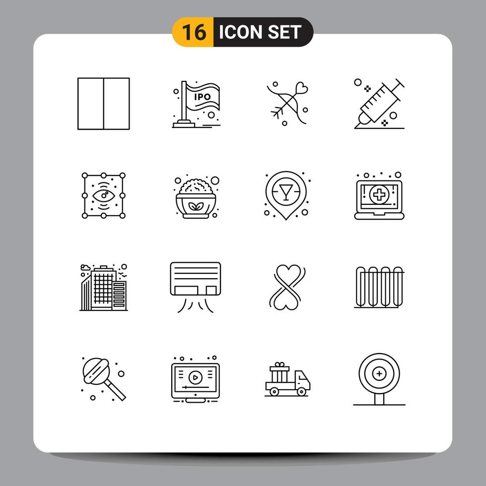 16 Universal Outline Signs Symbols of tool design chart colour wedding Editable Vector Design Elements